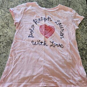 Polo Ralph Lauren Girl's With Love T-shirt Size Large 12/14